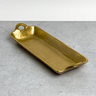 Rough Gold Serving Tray for wholesale by India Handicrafts Inc