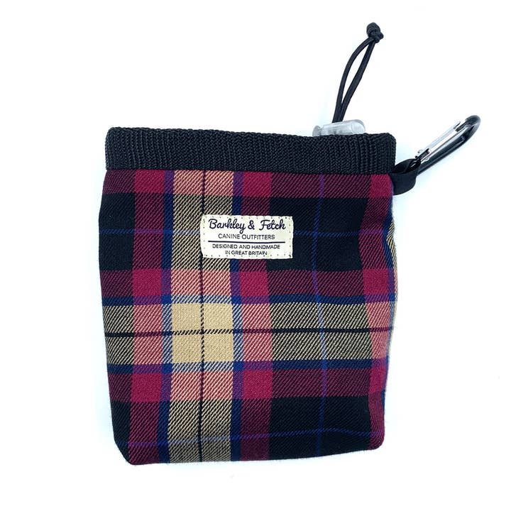 Wine Tartan Treat Bag for wholesale by Barkley and Fetch