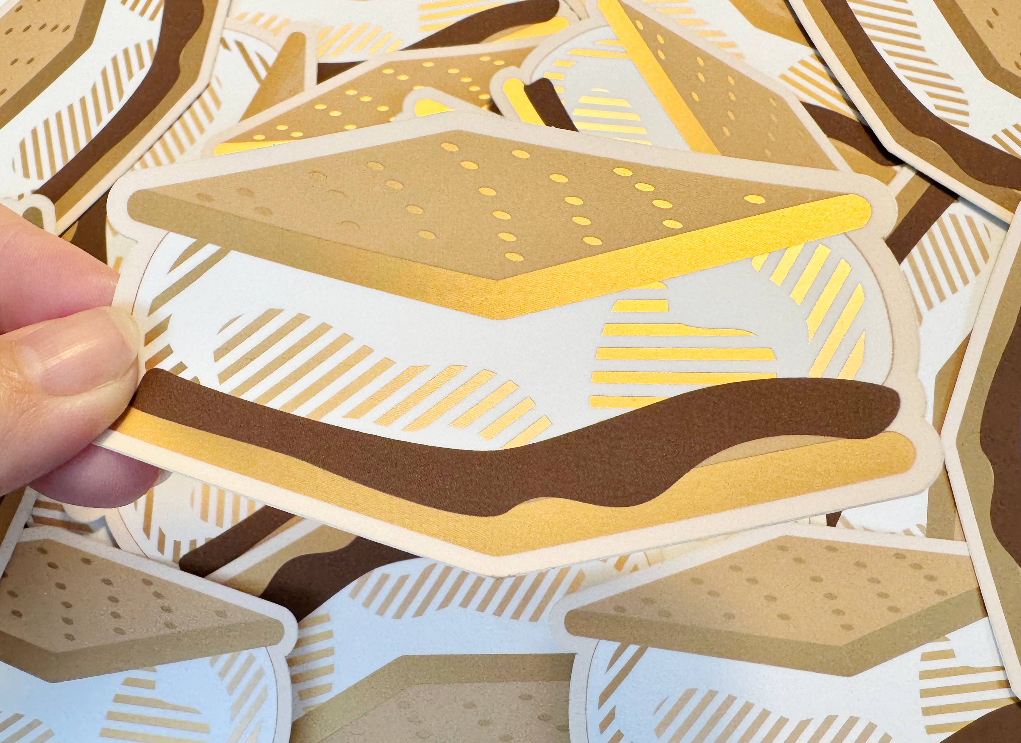 Studio Pop Online - Wholesale Sticker - S'mores Matte Metallic Sticker - 4 in x 2.5 in0