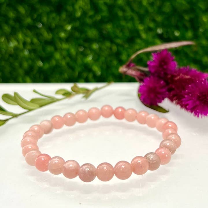 KayleeNYC - Wholesale Beaded Bracelet - Natural Pink Opal 6mm 7.5” Crystal Healing