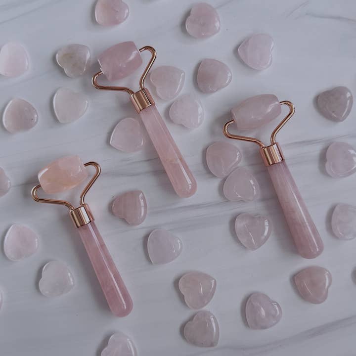 Pebble House - Wholesale Face/beauty roller - Rose Quartz Mini Facial Roller - Crystals & Stones0