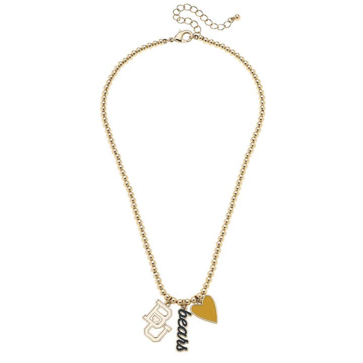 Collana con ciondolo a forma di perla dei Baylor Bears in oro lucido per la vendita all'ingrosso da parte di Canvas Style