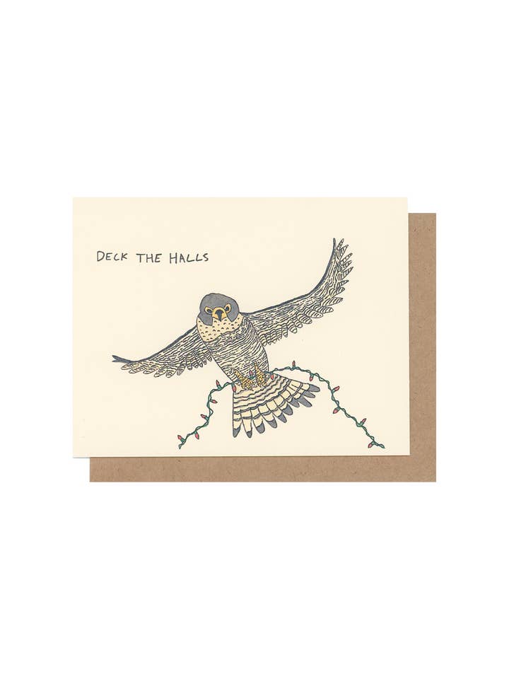 Peregrine Falcon Christmas Card for wholesale by For To From