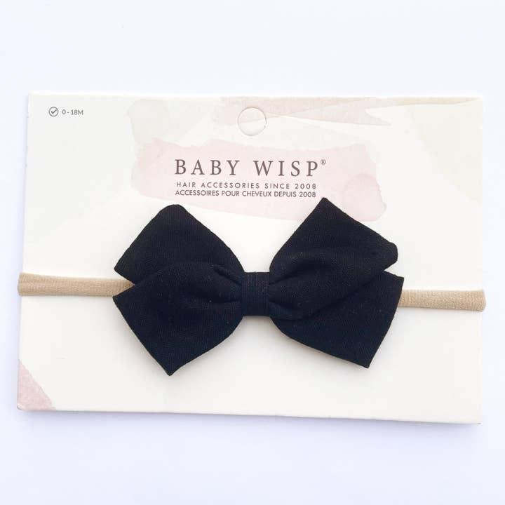 Cute Fabric Baby Girl Bow Infant Newborn Girl Soft Headbands for wholesale by Baby Wisp