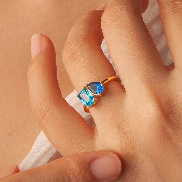 Anello Toi et Moi con Pietra Portafortuna Personalizzata Gioielli Personalizzati per la vendita all'ingrosso da parte di Anavia