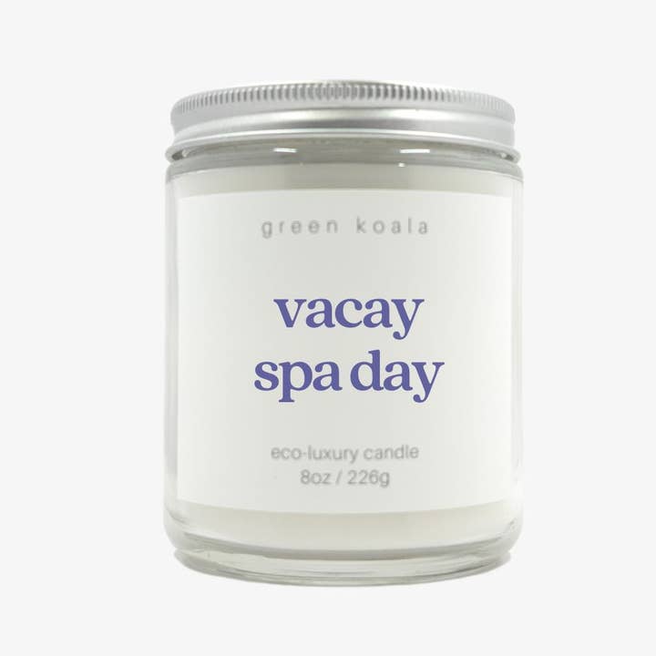 Green Koala - Wholesale Jar/Filled Candle - Vacay Spa Day 8oz Eco-Luxury Candle2