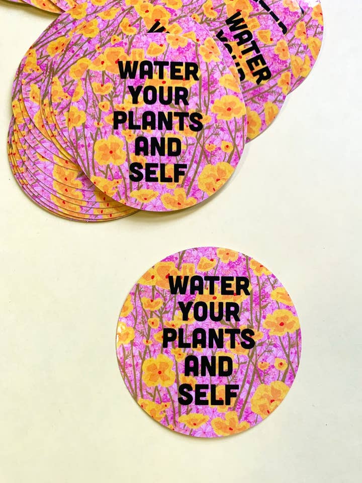 Water Your Plants And Self-Weatherproof Sticker for wholesale by MBMB