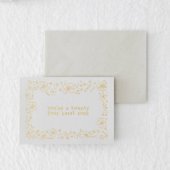 Made by Shannon - Wholesale Love Card - Twenty Four Carat - Funny Rude Love Greetings Card