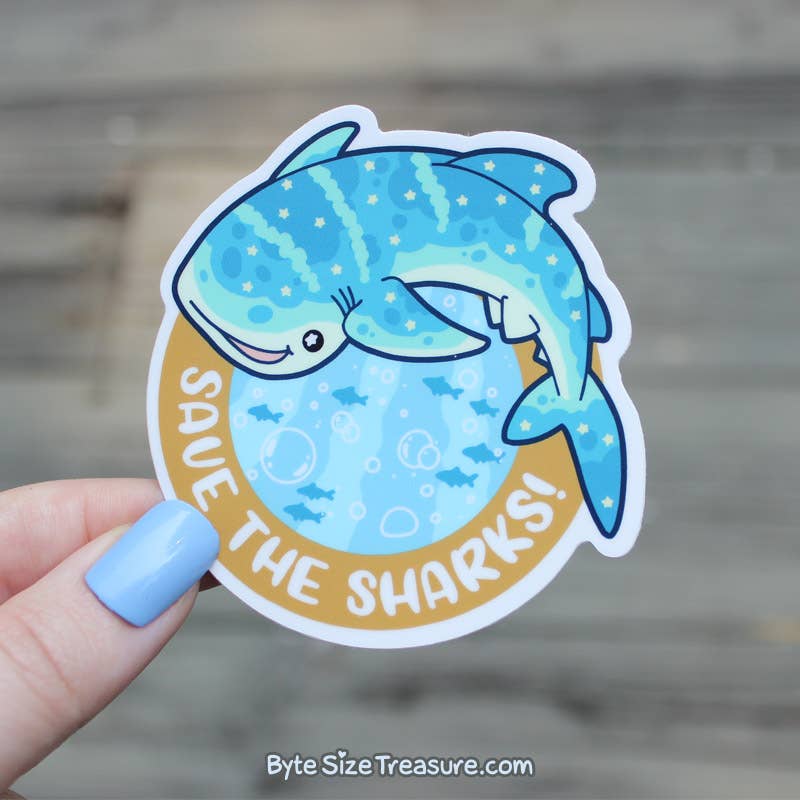 Byte Size Treasure - Wholesale Sticker - Whale Shark Vinyl Sticker1