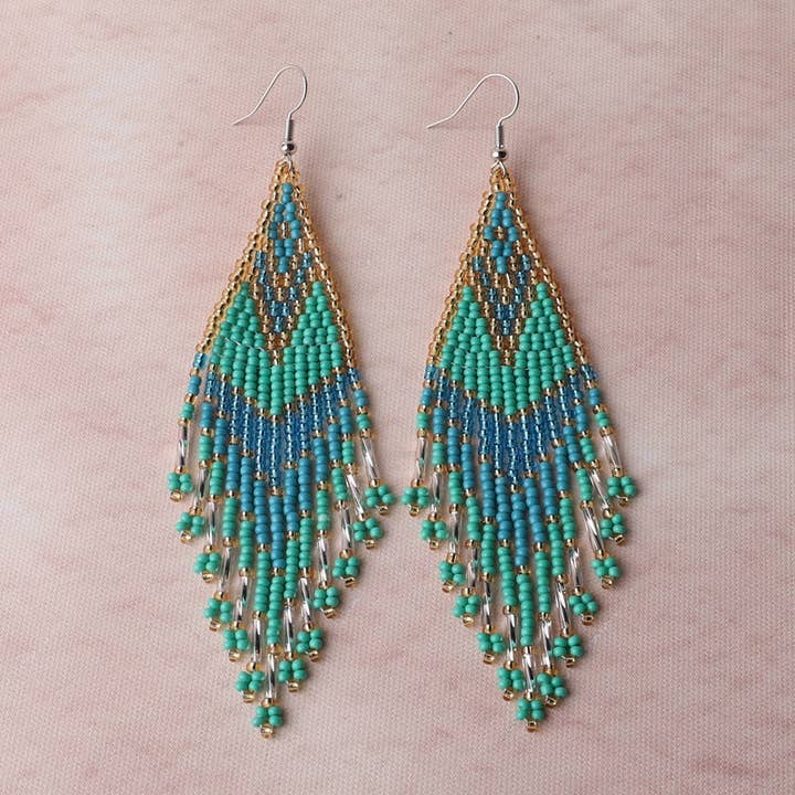 Gypsy Soul - Wholesale Dangle Earrings - Miyuki Soul Flow Earrings - 6 Pairs6