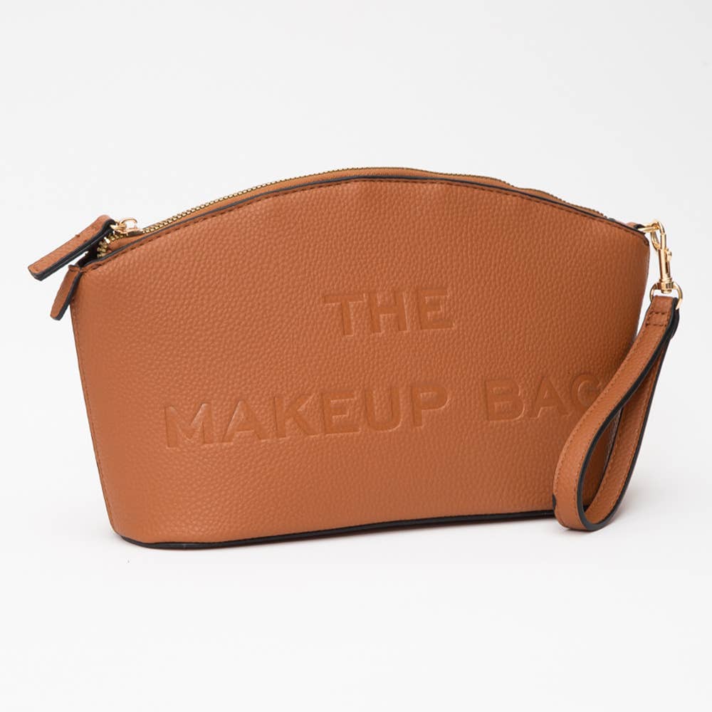 Sensibling Corp. - Wholesale Make-up tas/toilettas - Make-uptasje van kunstleer met opdruk "THE MAKEUP BAG" en polsriem6