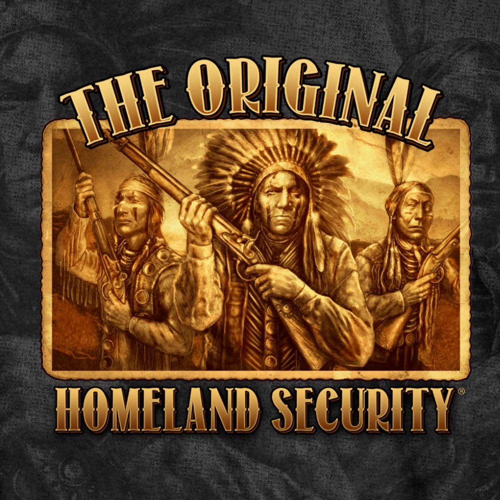 Hot Leathers GMS1460 Mens Original Homeland Security Native American Black T-Shirt for wholesale on Faire1