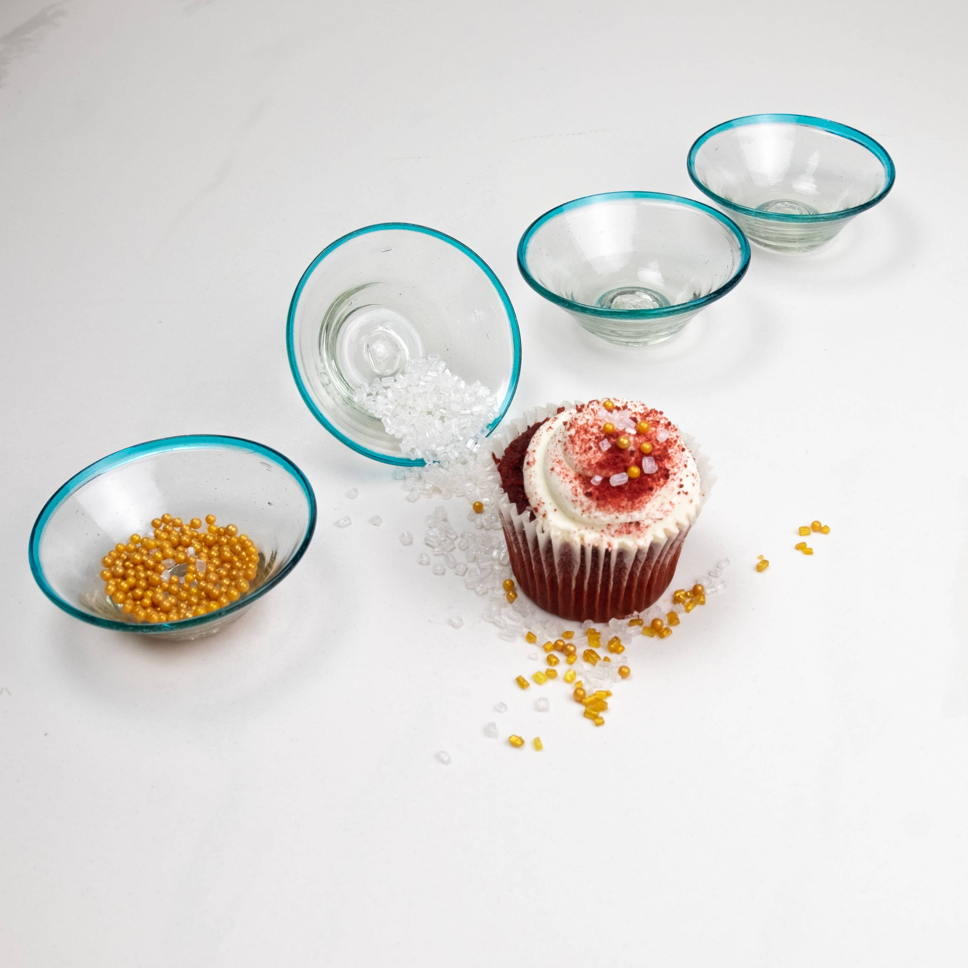 Sobremesa - Wholesale Condiment/Dip Bowl - Aqua Rim Tiny Bowl, Spice Bowl, Pinch Bowl 3