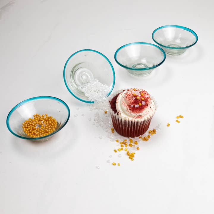 Sobremesa - Wholesale Condiment/Dip Bowl - Aqua Rim Tiny Bowl, Spice Bowl, Pinch Bowl 3