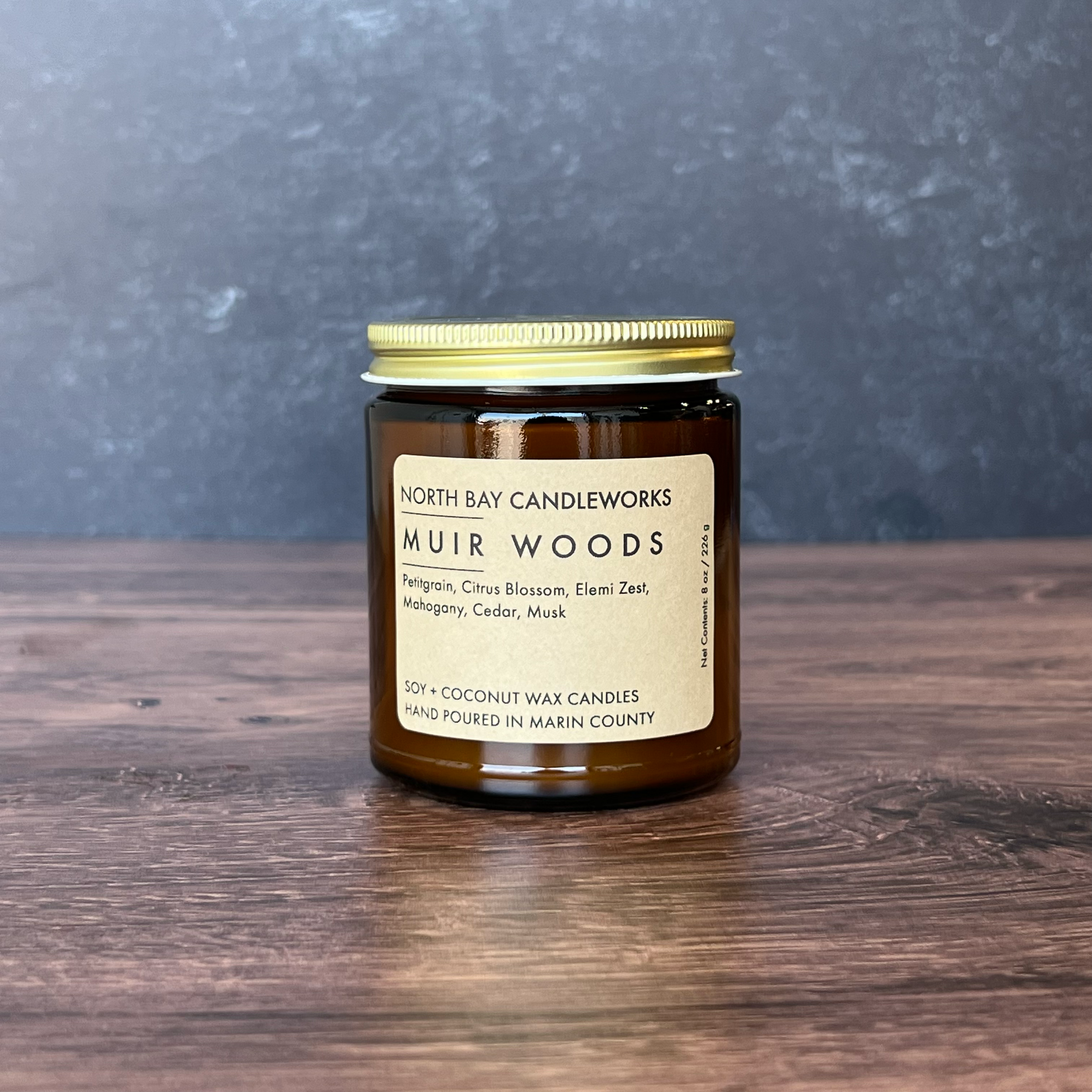 North Bay Candleworks - Vente Bougie en bocal - Muir Woods (taille standard, 8 oz)1