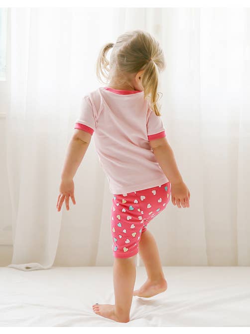 Vaenait Baby - Wholesale Sleepwear Set - Kids - Pink Rabbit Short Sleeve Pajama Set