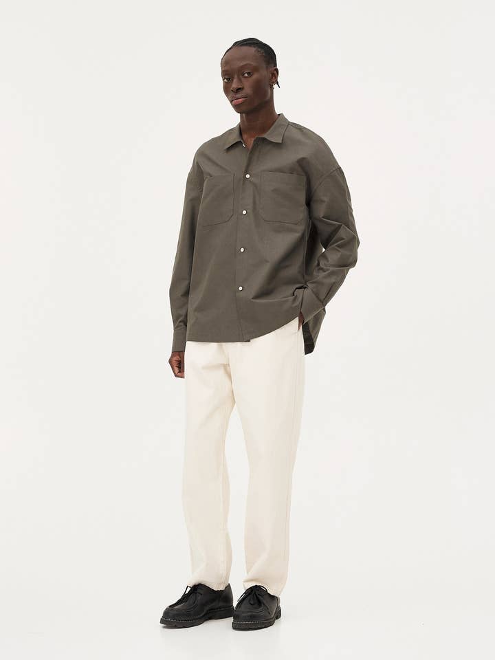 NOYOCO - Wholesale Button Down Shirt - Men's - Bora Khaki Shirt3