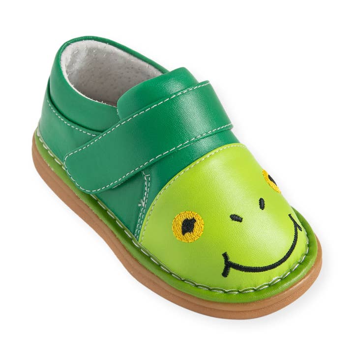 Fritz the Frog Shoe for wholesale by Wee Squeak Shoes