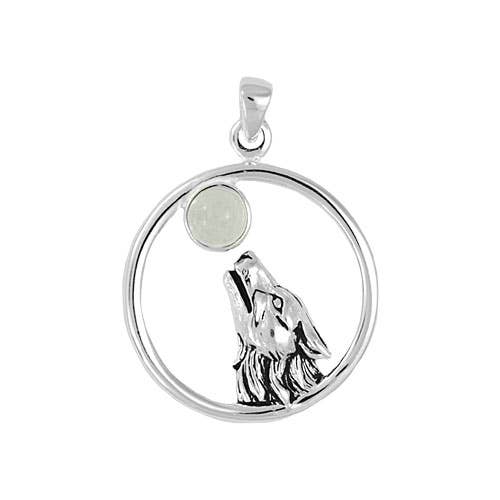 Silver Jewellery Cavern Wholesale – wholesale Individuell berlock/hänge – Ylande varg månsten hänge0