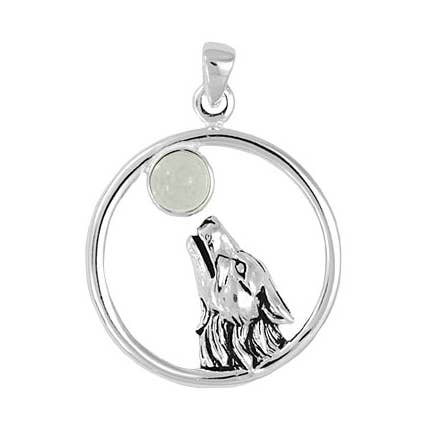 Silver Jewellery Cavern Wholesale – wholesale Individuell berlock/hänge – Ylande varg månsten hänge0