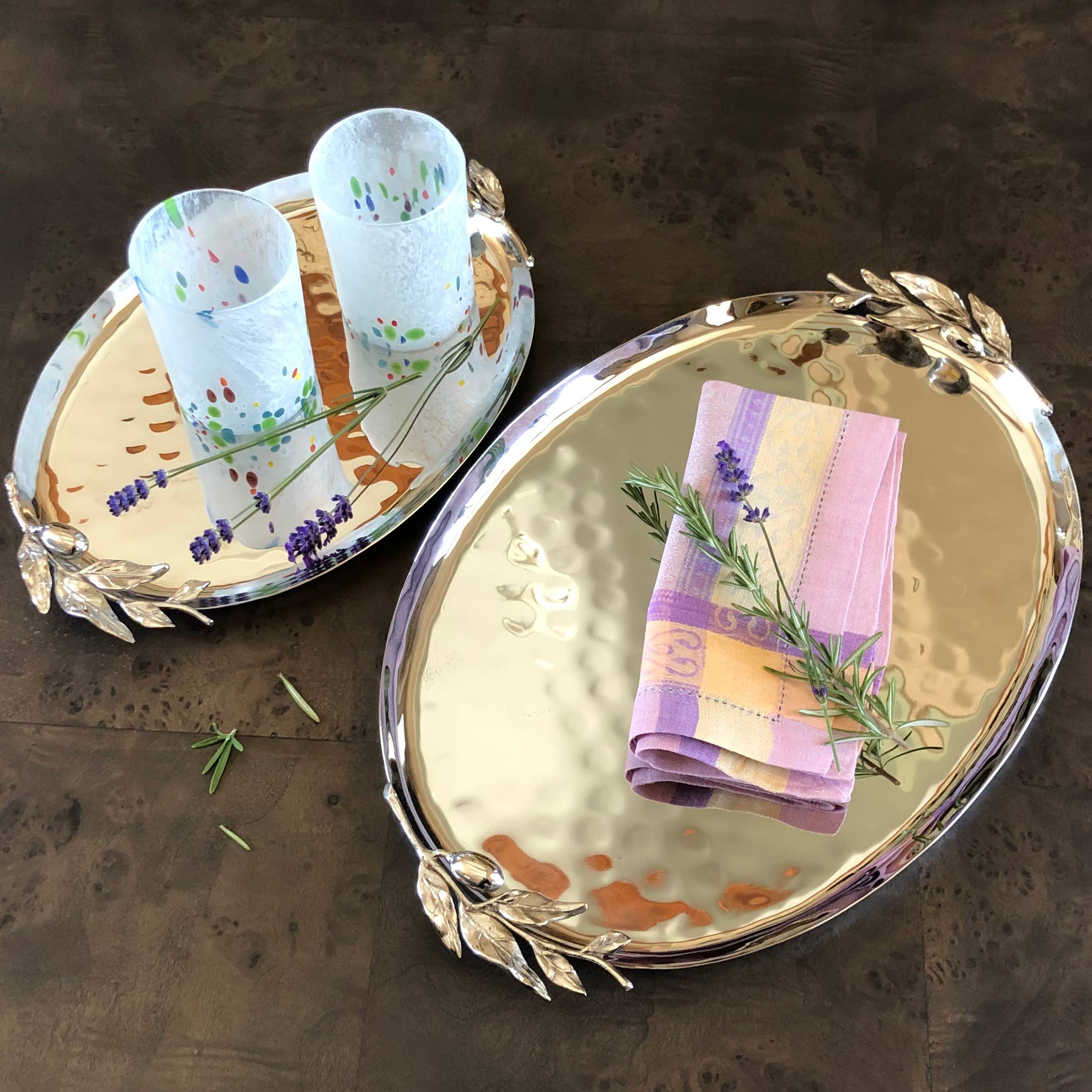 Carmel Ceramica - Wholesale Decorative Tray - Oliveira Stainless Steel Medium Oval Tray4