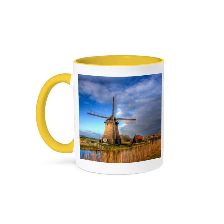 3dRose - Wholesale Coffee Mug - 3dRose, Netherlands, Nord Holland, Landscape of a windmill along a canal, Mug