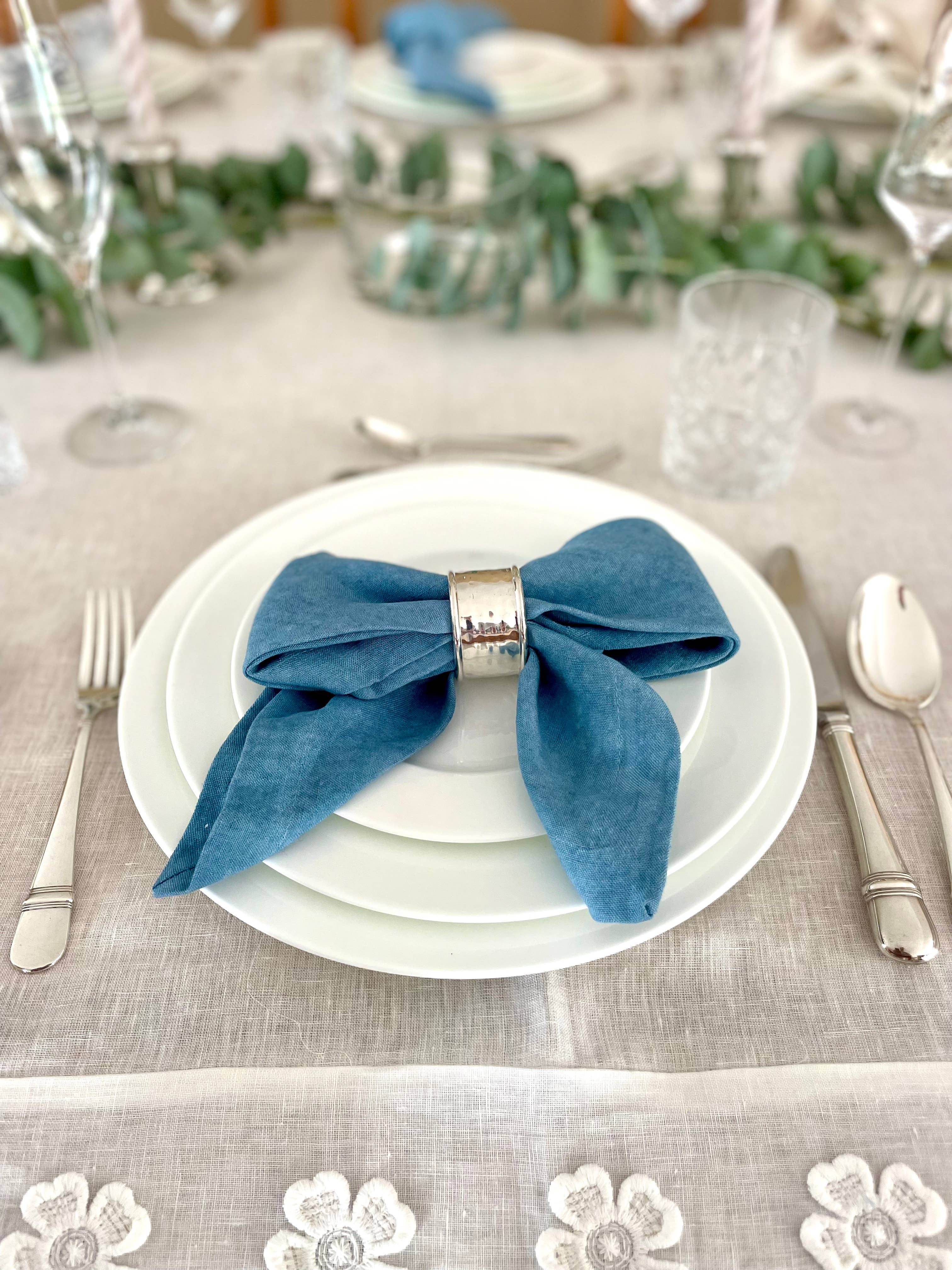 Mar & Terra Home - Wholesale Dinner & cloth napkin - Linen Essence Sky Mist Napkins, Set of 4
