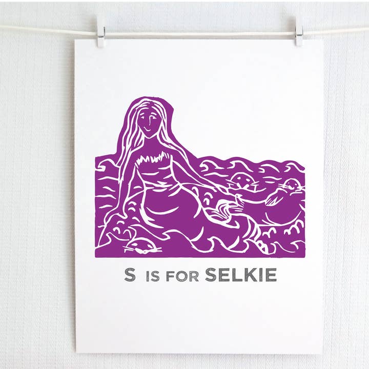 S steht für Selkie Illustrationsdruck für den Großhandel von Jamie Palmer Keating