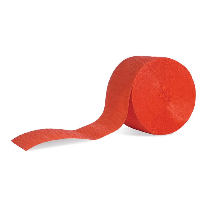 Beistle - Wholesale Streamer - Orange Festive Crepe Streamer, 1¾" x 81'