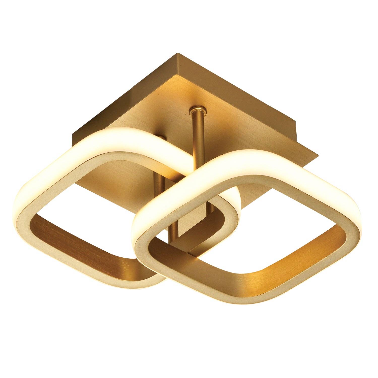 Happy Homewares – wholesale Chandelier/hanging light – Contemporary Compact Double Head 40w LED Ceiling Light Fitting in Brushed Gold1