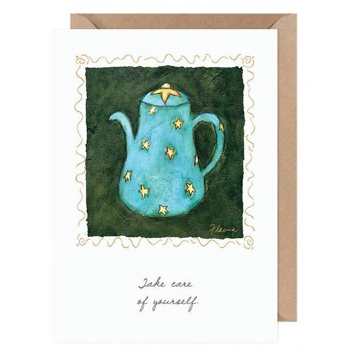 Ta hand om dig själv... Flavia Card från Flavia Weedn 100% bomull Tillverkad i Schweiz 0003-2273 för wholesale av Flavia Art Studios