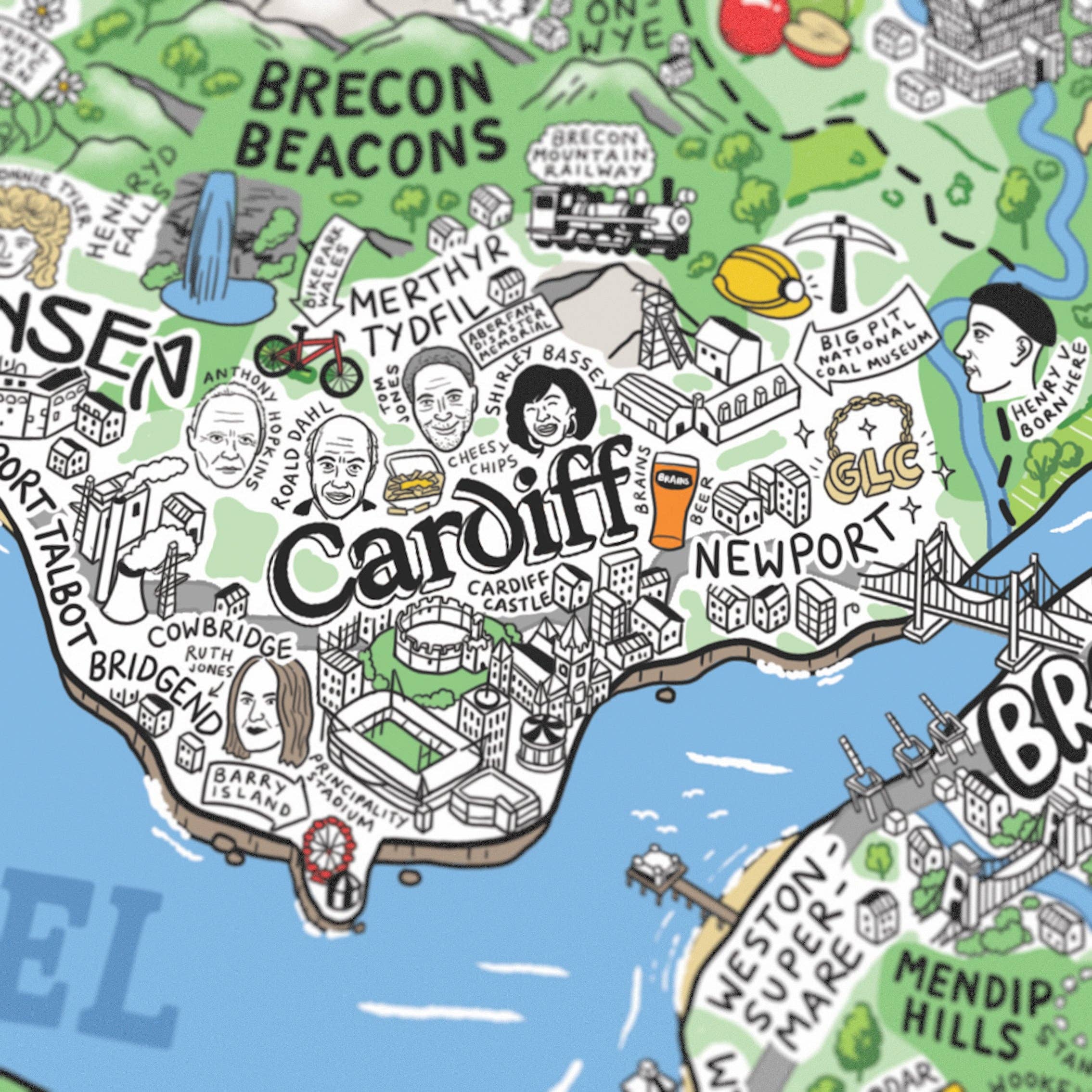 Evermade – wholesale Art print – Hand Drawn Map of Great Britain & Ireland Art Print6