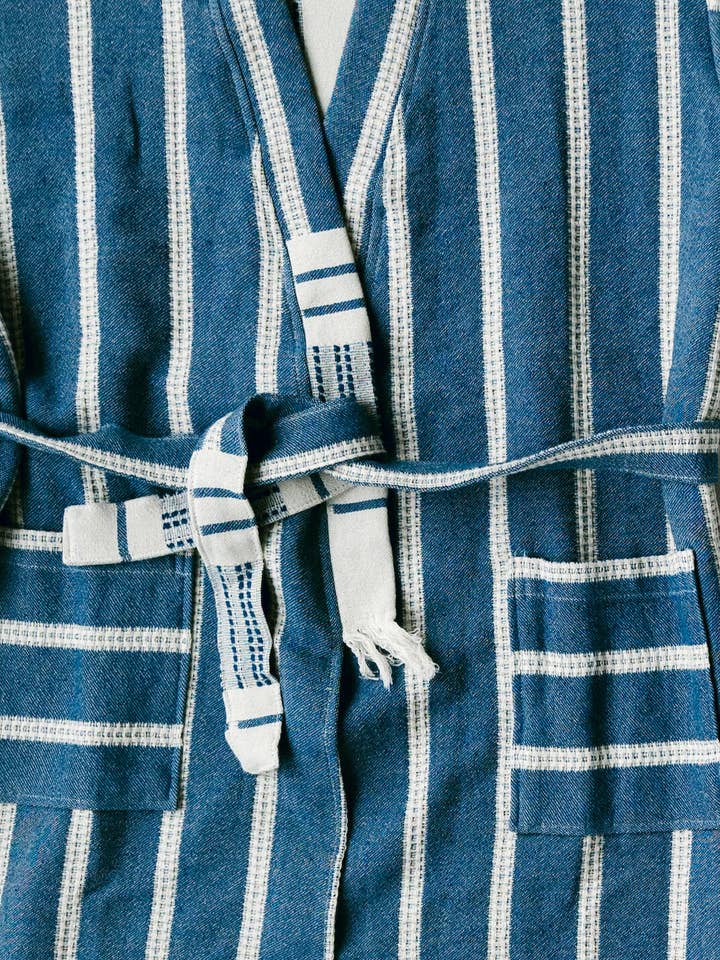 One Stone Goods - Wholesale Robe - Unisex - Nipi Blue Bathrobe1