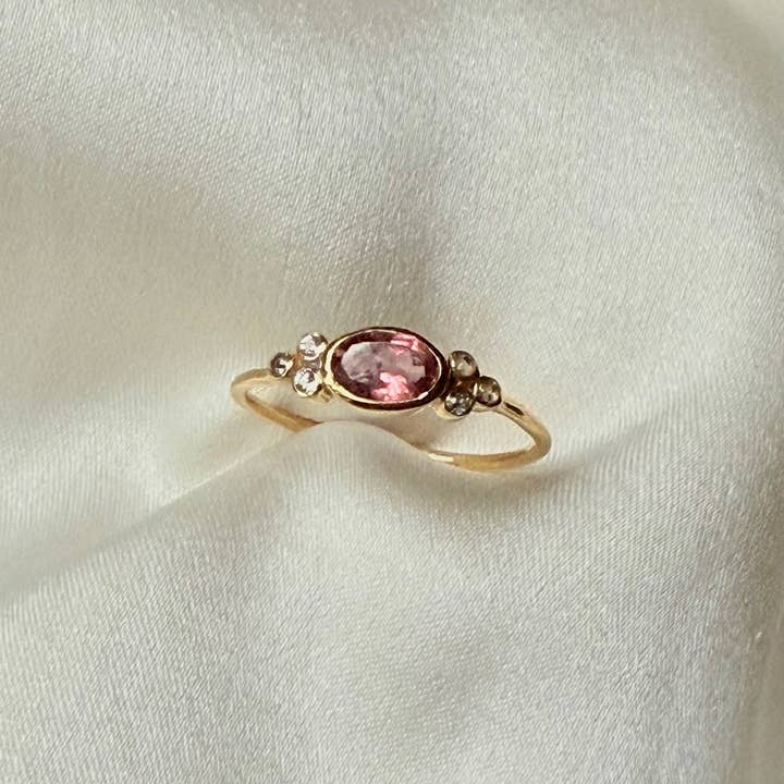 Tourmaline and white topaz ring - Eminence for wholesale by Sophie Deschamps Bijoux