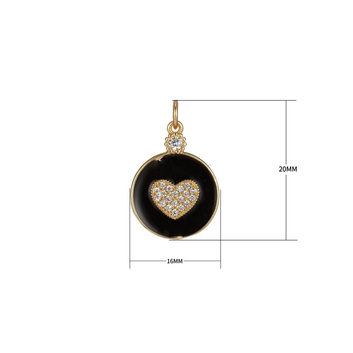 Aim Eternal – wholesale Individual charm/pendant – Dainty Gold Filled Coin Enamel Charm with Micro Pave Heart For Colorful Candy Jewelry Y2K Jewelry M-438 - M-44710