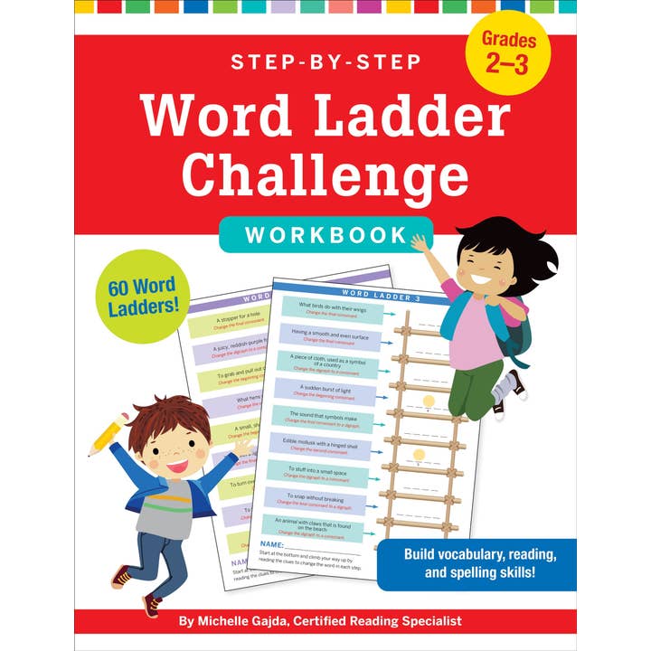 Peter Pauper Press - Wholesale Book - Kids - Step-by-Step Word Ladder Challenge Workbook (Grades 2-3)