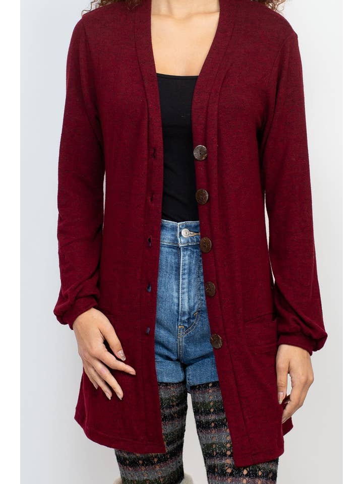 Lakhays Collection Inc. - Wholesale Cardigan - Women's - Floral Moth Long Button Cardigan1