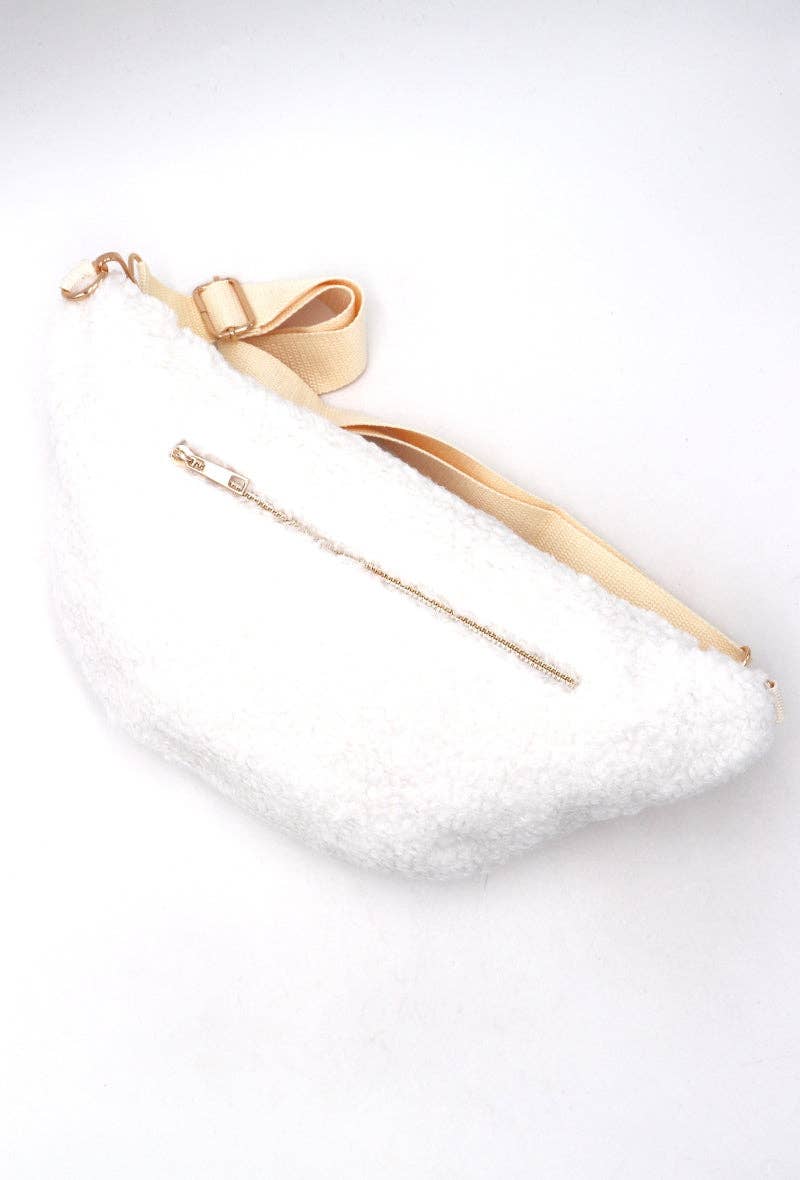 LIL' MOON - Venta al por mayor Riñonera - Mujer - Cangurera #LM2023 -22 efecto piel de oveja con cierre y bolsillos1