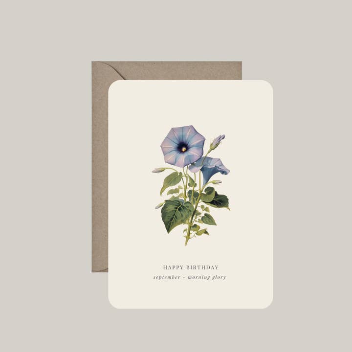 Kort med kuvert | fødselsblomst september for engroshandel hos De Papierboetiek