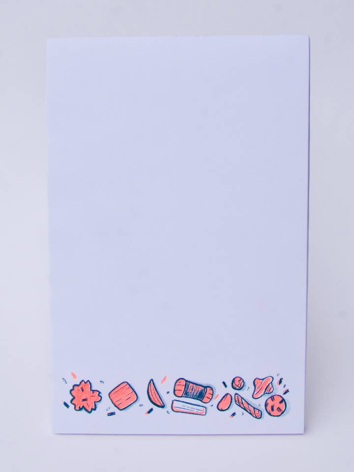 Ararae Tear-Away Riso Notepad for wholesale by Pencil Urchin Press LLC