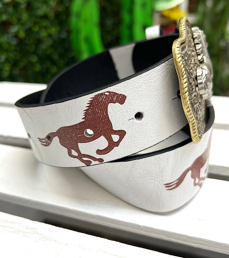 Kids Charm Online - Wholesale Belt - Kids - HORSE BUCKLE & HORSE PRINTED BELT. BLT-103251