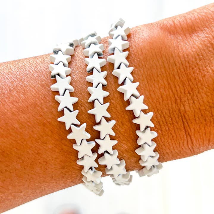 Pulsera estrella blanca 4 de julio para venta al por mayor de Savvy Bling