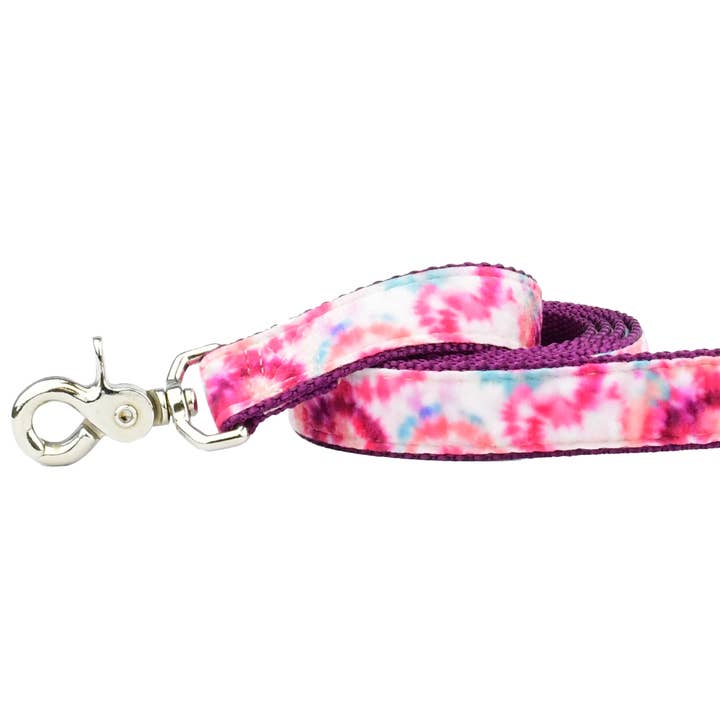 Pink Tie-Dye Velvet Essential Dog Leash for wholesale by 2 Hounds Design