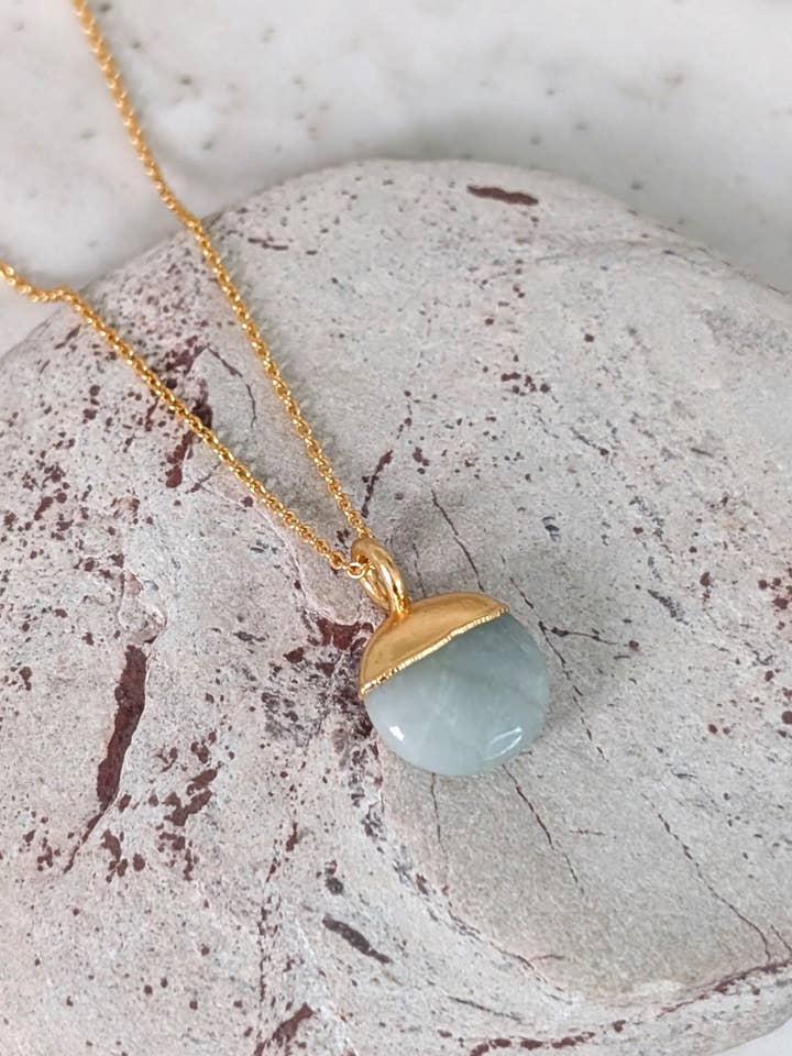 Die Orb Aquamarin März Geburtsstein Halskette für den Großhandel von Lapis London