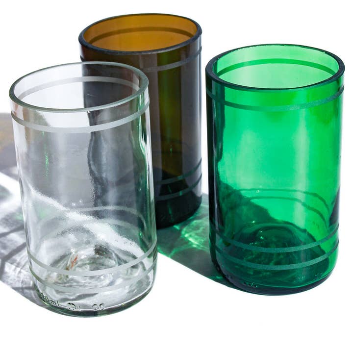 Ethical Global - Wholesale Drinking Glass/Cup - Estekana Eco Drinking Glasses Upcycled 2 Pack - 12/16 Oz.11