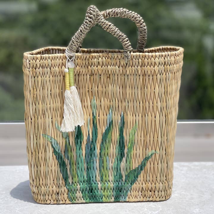 Hand Painted Agave Tote for wholesale by My Little Maria