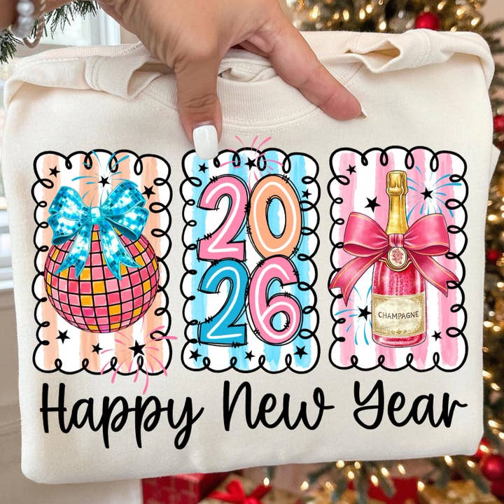 2026 Happy New Year DTF Transfer for wholesale by Night Owl Mom