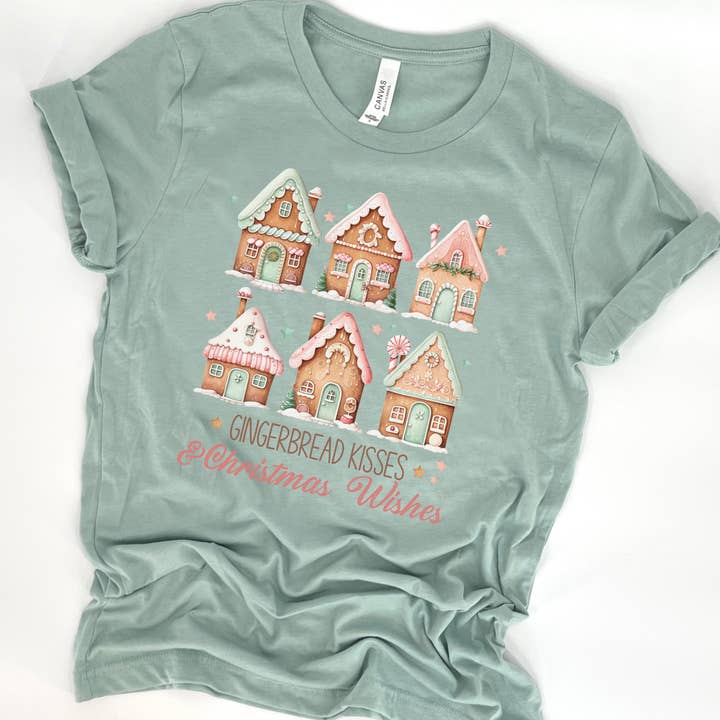 Christmas women's graphic t-shirt, Gingerbread house for wholesale by ATTA TOOD Wholesale