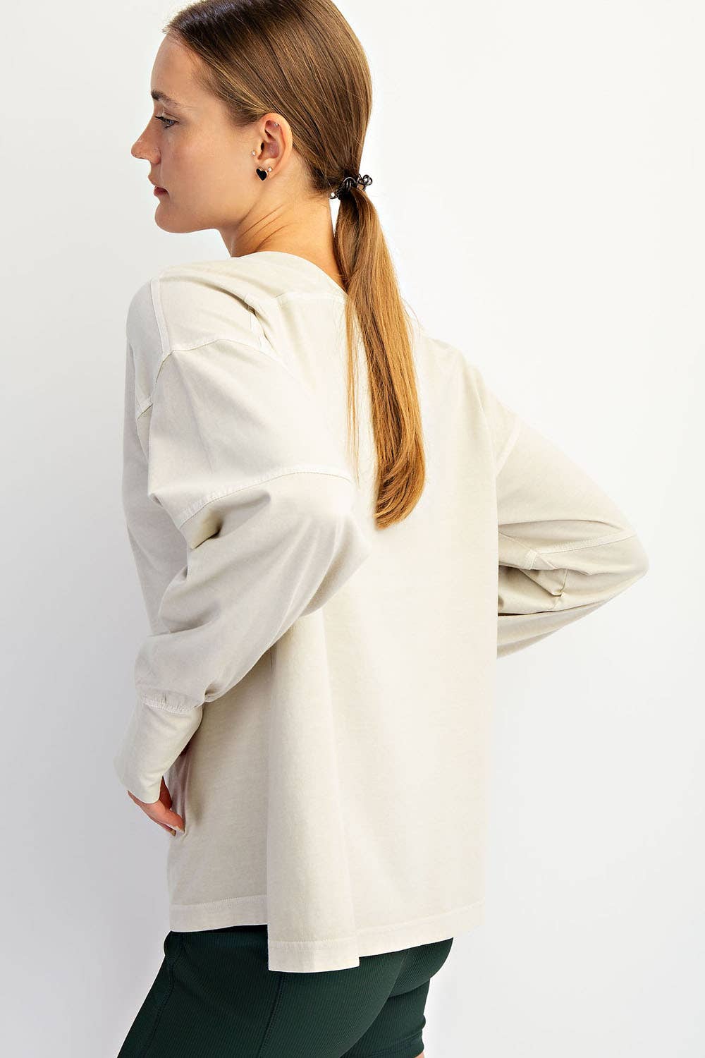 Rae Mode - Wholesale Lounge Top - Women's - PIGMENT WASHED COTTON V-NECK TOP13