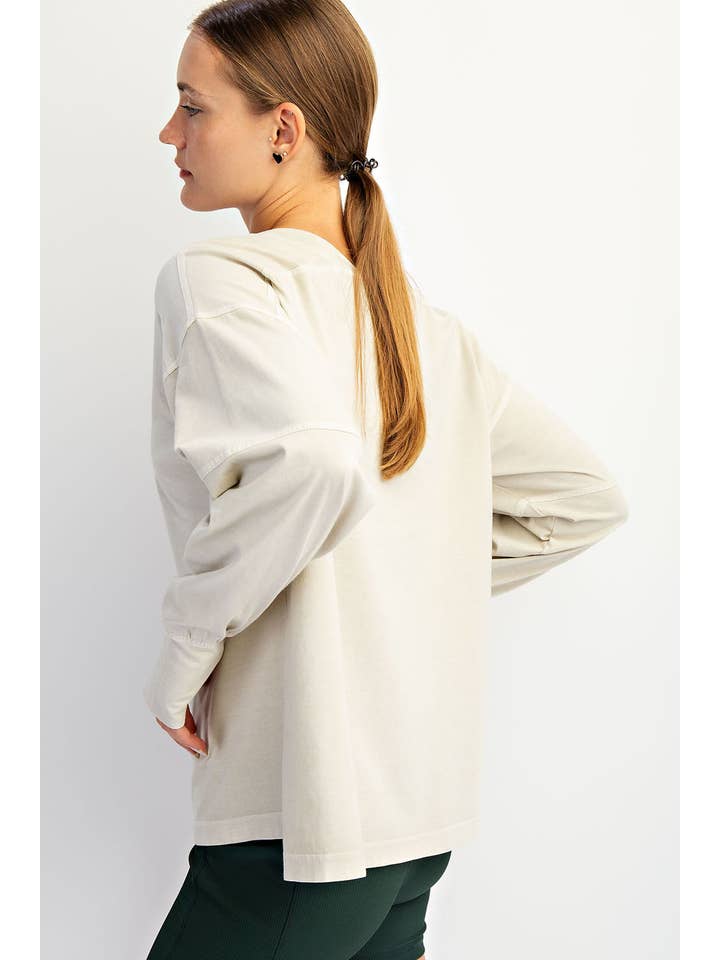 Rae Mode - Wholesale Lounge Top - Women's - PIGMENT WASHED COTTON V-NECK TOP13